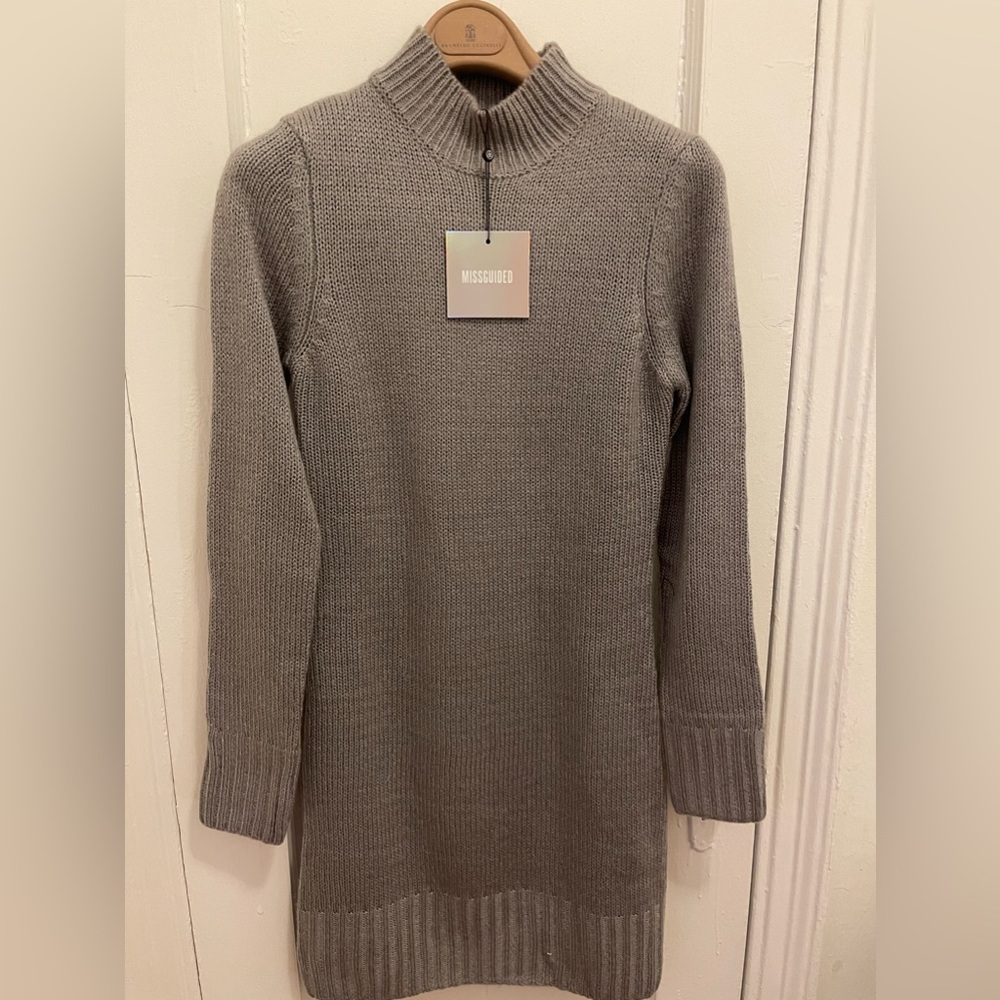 Misguided grey tunic sweater dress size US 4/EU 36/ UK 8